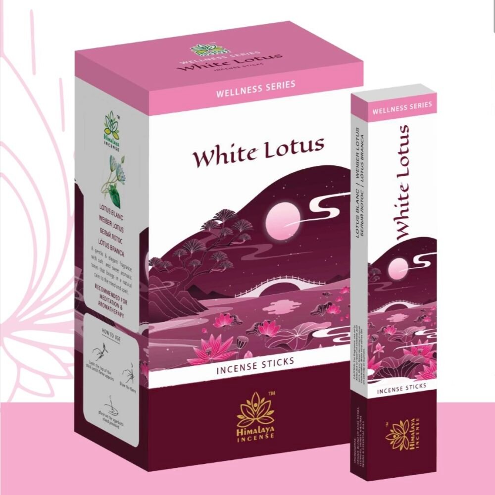 Himalaya White Lotus Incense Sticks 15gm ( Made From Essential Oils )