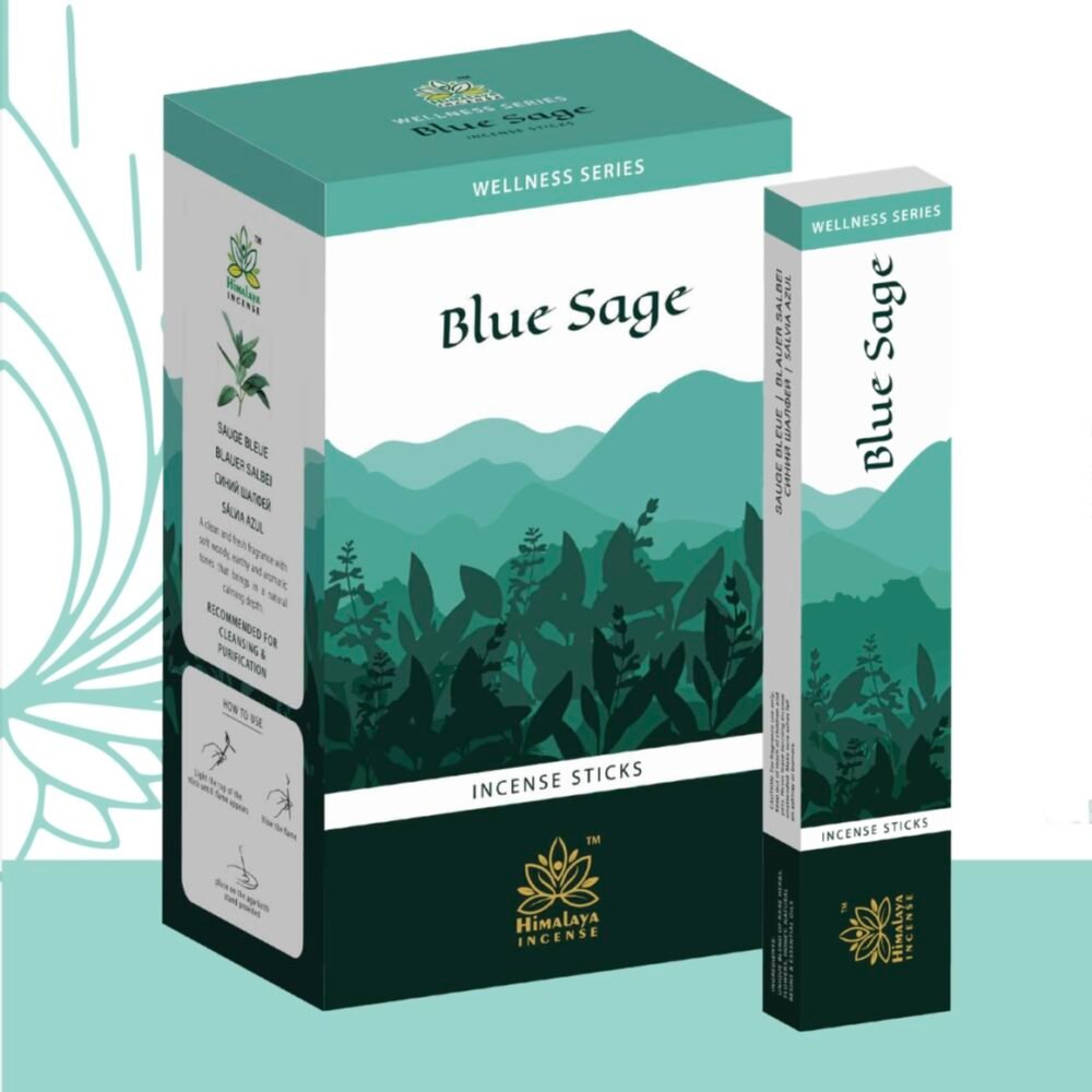 Himalaya Blue Sage Incense Sticks 15gm ( Made From Essential Oils )