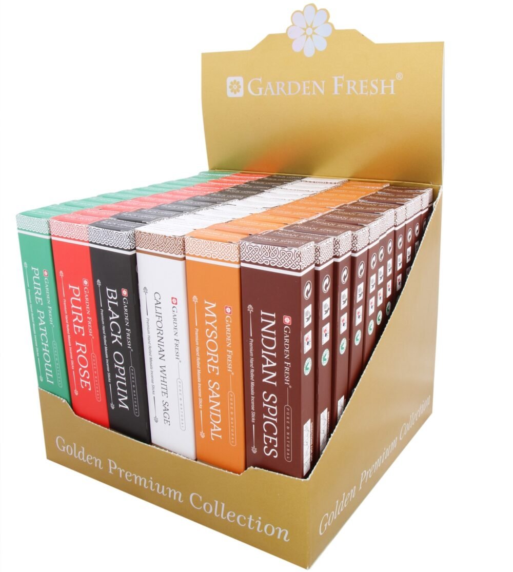 Garden Fresh Collection Display Box Incense Sticks 6 Dozen x 15 Garms