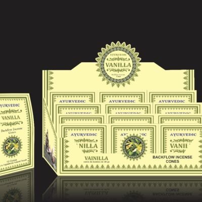 Ayurvedic Vanilla Backflow Cones (10 Cones x 12 Packs ) | Case Packing : 36 Dozen
