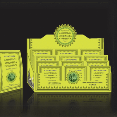 Ayurvedic Citronella Backflow Cones (10 Cones x 12 Packs ) | Case Packing : 36 Dozen
