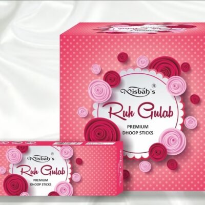 Misbah Ruh Gulab Premium Dhoop Sticks 50 Gm x 12 Packs | Case Packing 12 Dozen