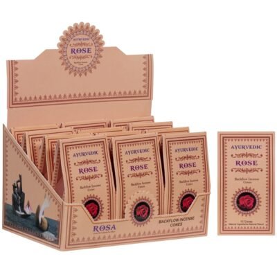 Ayurvedic Rose Backflow Cones (10 Cones x 12 Packs ) | Case Packing : 36 Dozen