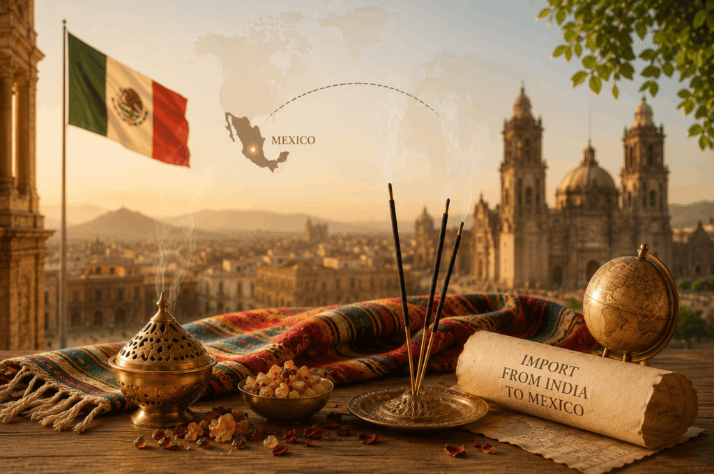 import incense sticks from India to Mexico