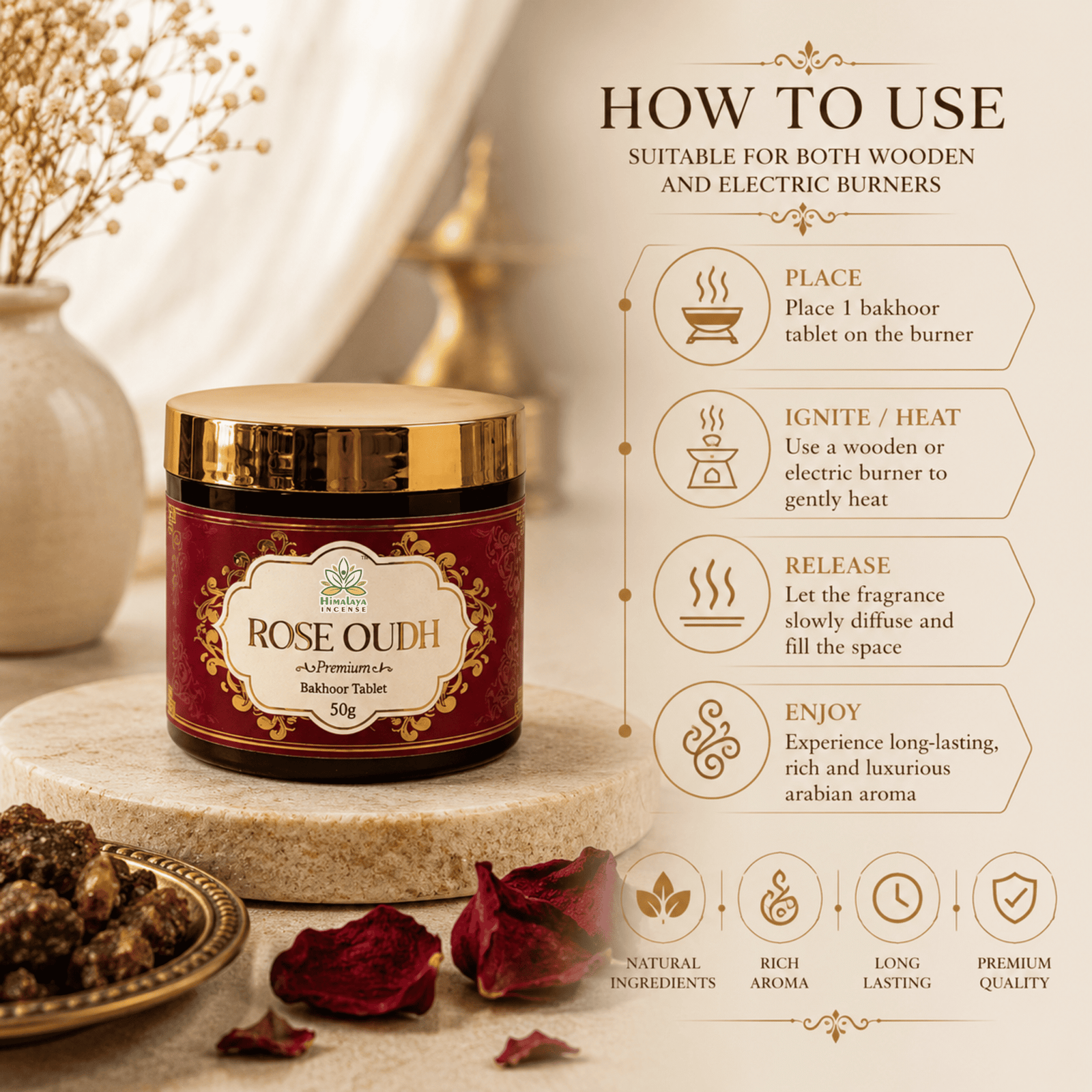 Rose Oudh Bakhoor Tablet Exporter From India | Bulk Supply & Wholesale - Image 2